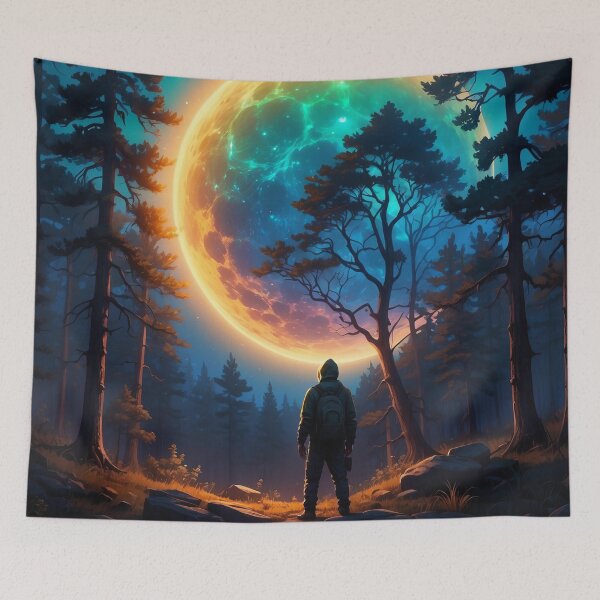 Item preview, Cosmic Reverie A Voyager's Gaze Upon an Alien Moon designed and sold by ArtComixHaven.