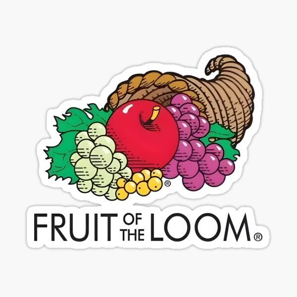 Fruit of the Loom cornucopia original Sticker for Sale by Kackos Redbubble