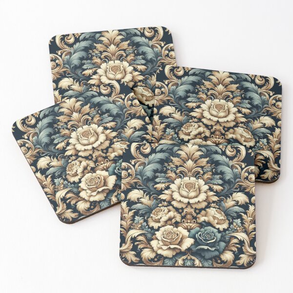 Artikelvorschau, Mitternachtsblau, Gold und Schwarz Barock entworfen und verkauft von DesignsByPrnces.