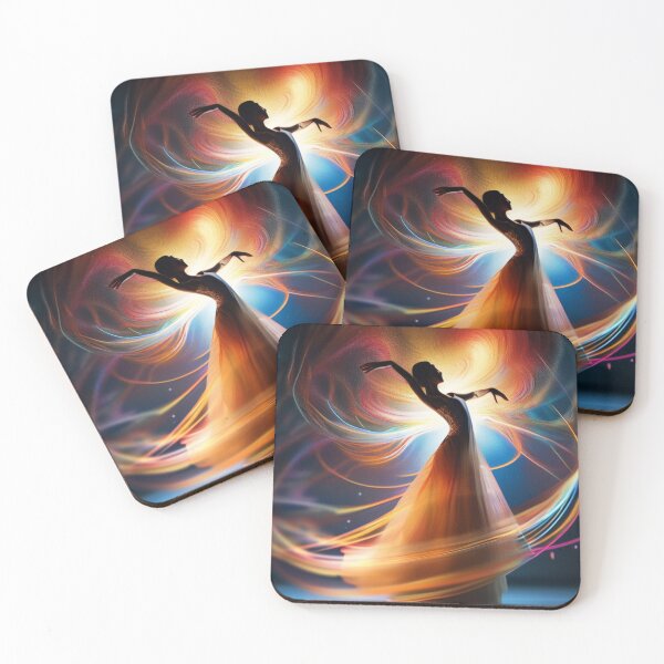 Item preview, Dancer surrounded by ribbons of multicolored lights designed and sold by Magic3D.
