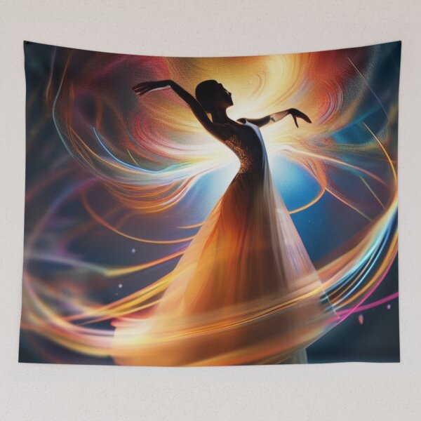 Item preview, Dancer surrounded by ribbons of multicolored lights designed and sold by Magic3D.