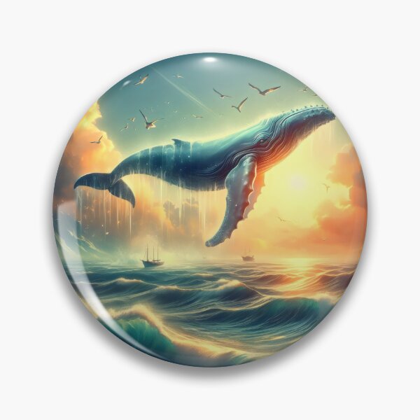 Item preview, Whale dancing above the clouds. designed and sold by MyHappyArtShop.
