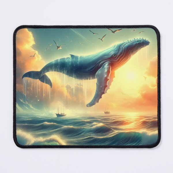 Item preview, Whale dancing above the clouds. designed and sold by MyHappyArtShop.