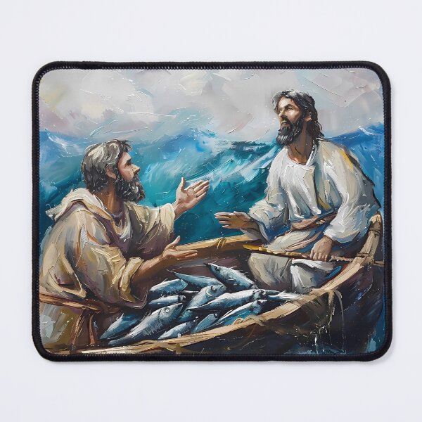 Item preview, Jesus and Peter Fishing Serenely designed and sold by LivingArtClips.