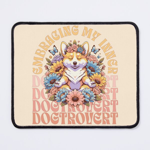 Item preview, Meditating Corgi in flowers, EMBRACING MY INNER DOGTROVERT designed and sold by MeringueMango.