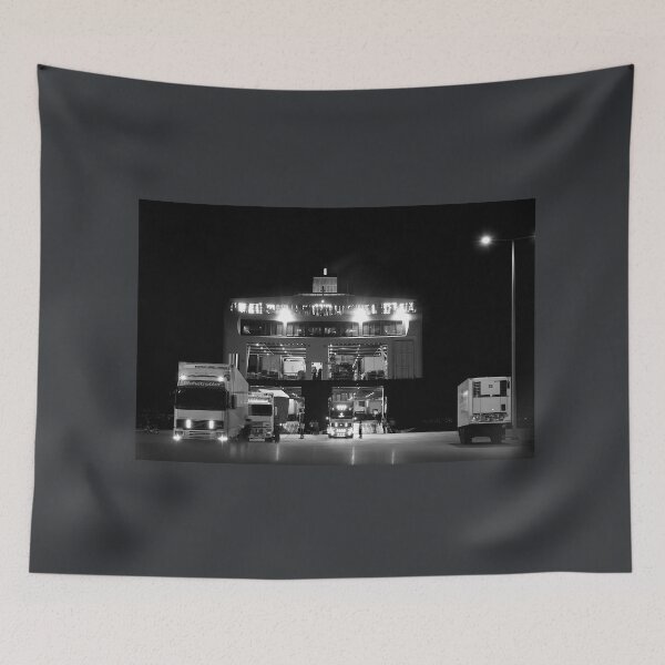 Item preview, Night ferry, Kos Town, monochrome designed and sold by paulboizot.