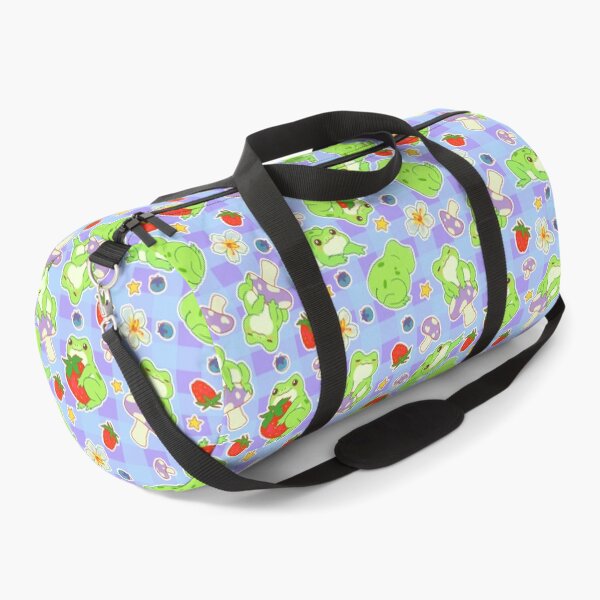 Item preview, Kawaii Froggy Mushroom Picnic on Perwinkle designed and sold by Cass Noel Studio.