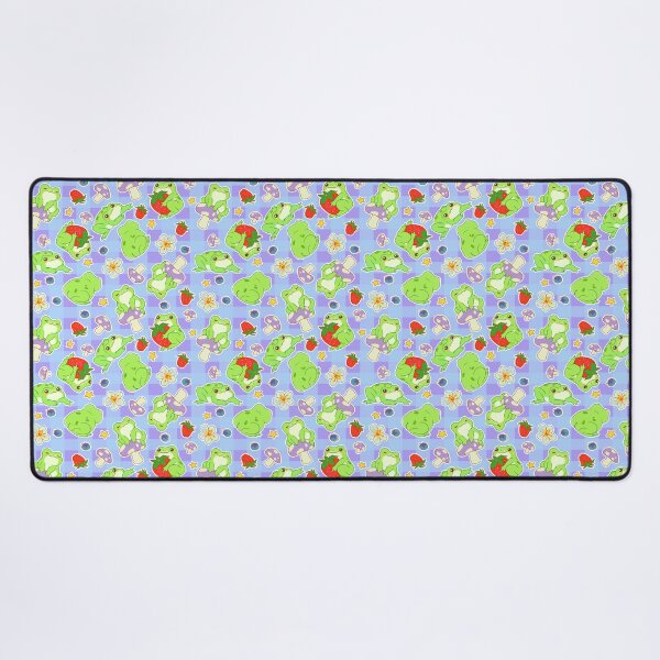 Item preview, Kawaii Froggy Mushroom Picnic on Perwinkle designed and sold by Cass Noel Studio.