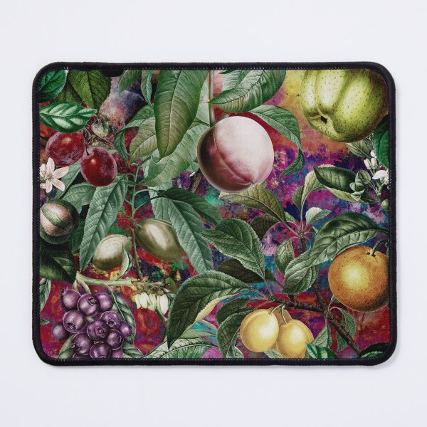 Item preview, Trendy exotic citrus tropical floral leaves and fruits tropical pattern, botanical illustration, multicoloured red floral illustration designed and sold by ZeinabTaha.