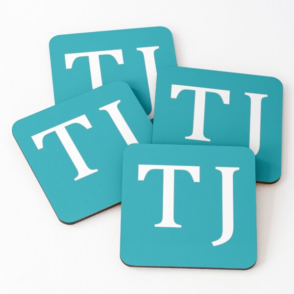 Item preview, TJ Initials Monogram Elegant White Letters designed and sold by Jeallan Designs.