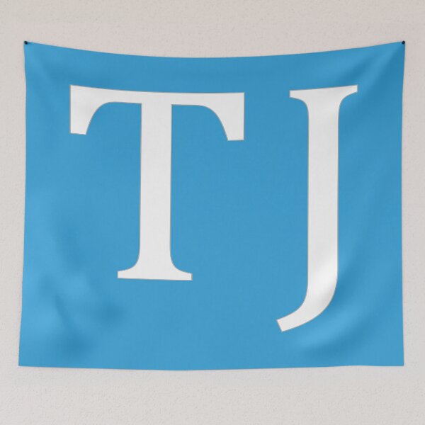 Item preview, TJ Initials Monogram Elegant White Letters designed and sold by Jeallan Designs.