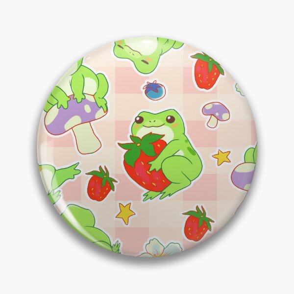 Item preview, Kawaii Froggy Mushroom Picnic on Blush Pink designed and sold by Cass Noel Studio.