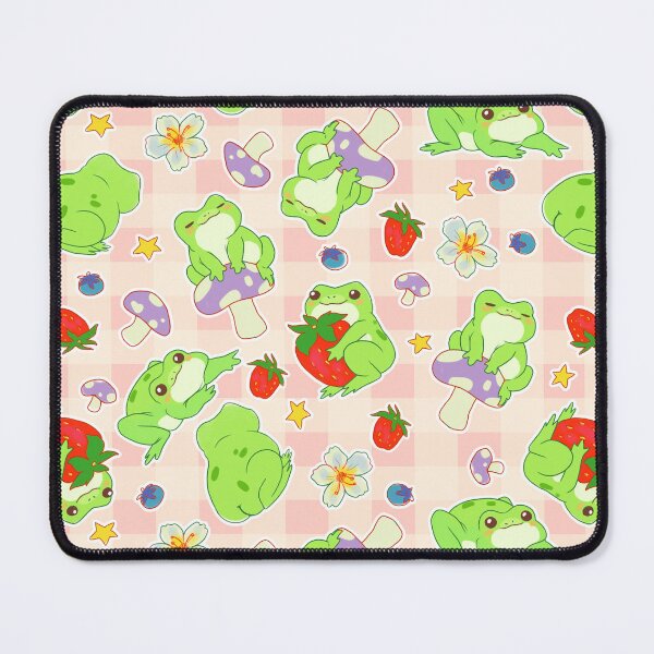 Item preview, Kawaii Froggy Mushroom Picnic on Blush Pink designed and sold by Cass Noel Studio.
