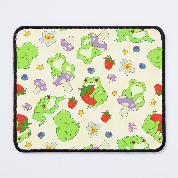 Item preview, Kawaii Froggy Mushroom Picnic on Cream designed and sold by Cass Noel Studio.
