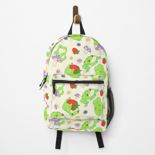 Item preview, Kawaii Froggy Mushroom Picnic on Cream designed and sold by Cass Noel Studio.