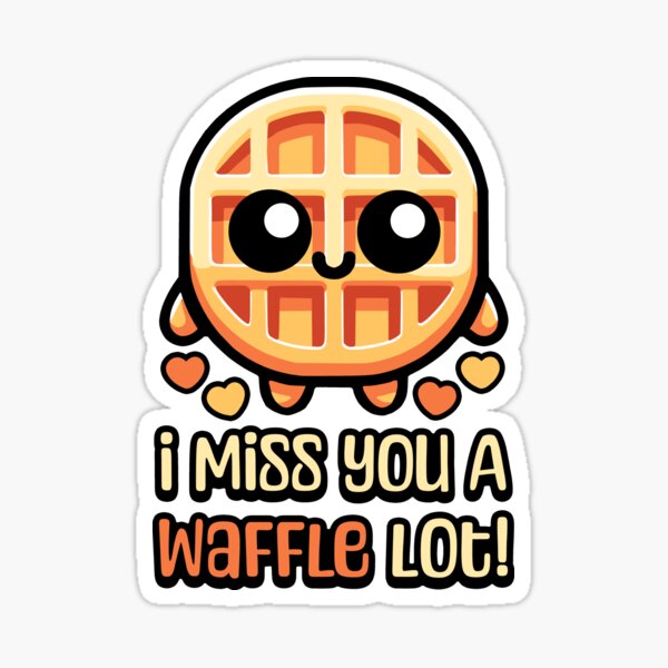 Item preview, I Miss You A Waffle Lot! Cute Waffle Pun designed and sold by PMCreative.