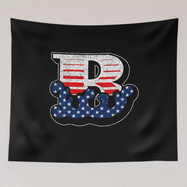 Item preview, B RETRO STYLE CAPITAL LETTER INITIAL T-SHIRT CLASSIC VINTAGE DISTRESSED STARS AND STRIPES AMERICAN USA FLAG AMERICA 4th JULY FONT LOGO TYPEFACE LETTERING TYPOGRAPHY MONOGRAM TEE designed and sold by prezziefactory.