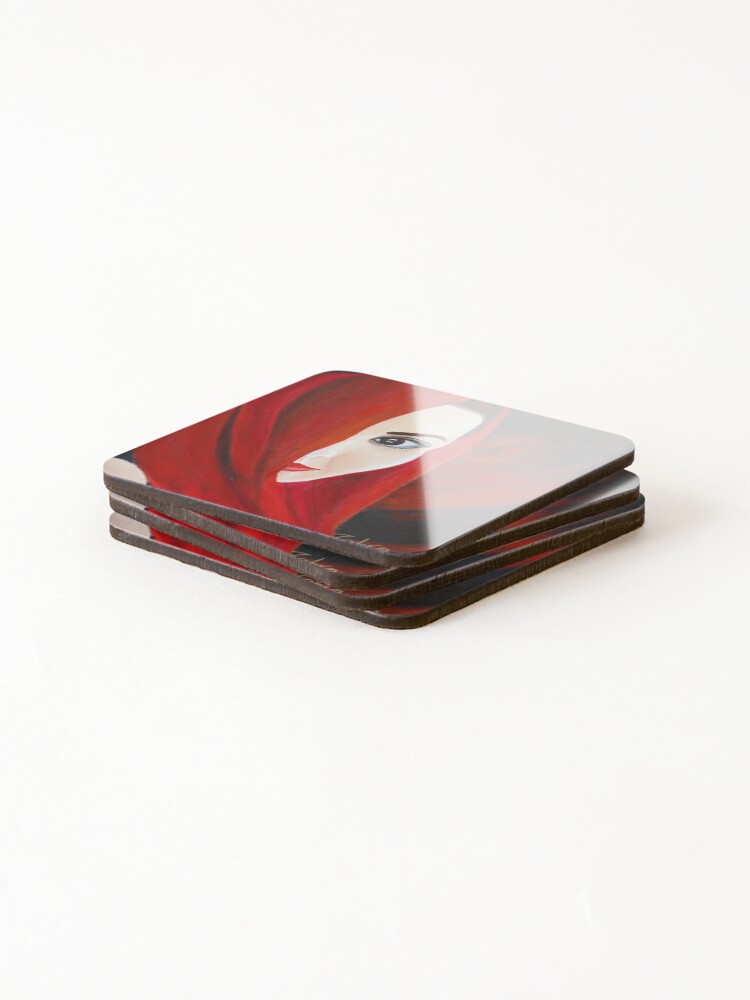 Thumbnail 4 of 5, Coasters (Set of 4), Lady In Red designed and sold by HopeProject.