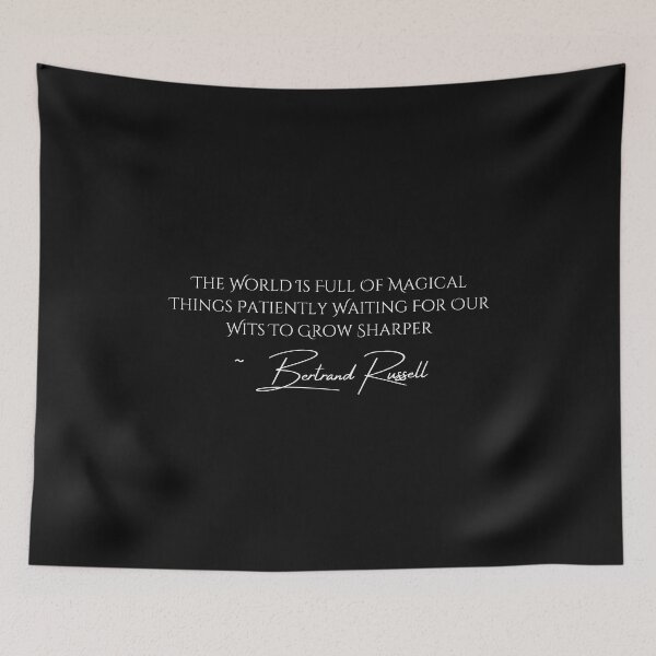 Item preview, The World Is Full Of Magical Things Bertrand Russell Quote Design designed and sold by EarthArtDesigns.