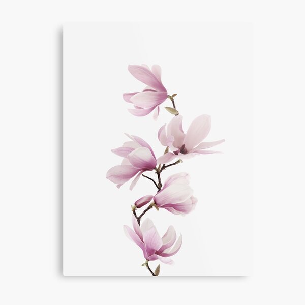 Flower print, Magnolia, Fashion print, Scandinavian art, Modern art, Wall art, Print, Minimalistic, Modern Metal Print