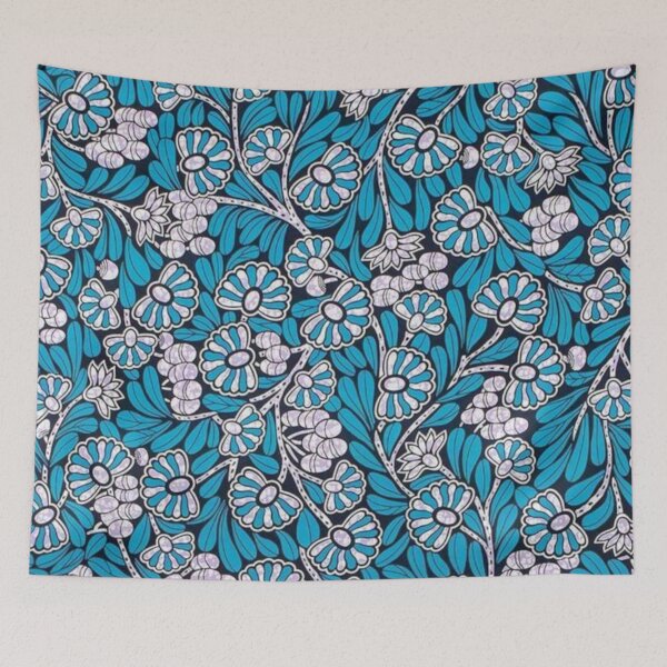 Item preview, Blue and White Floral African Print designed and sold by ZedColors.