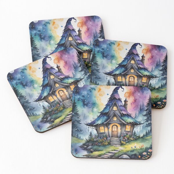 Item preview, Watercolor Fairy Witch Cottage Cottagecore designed and sold by Zencookie.