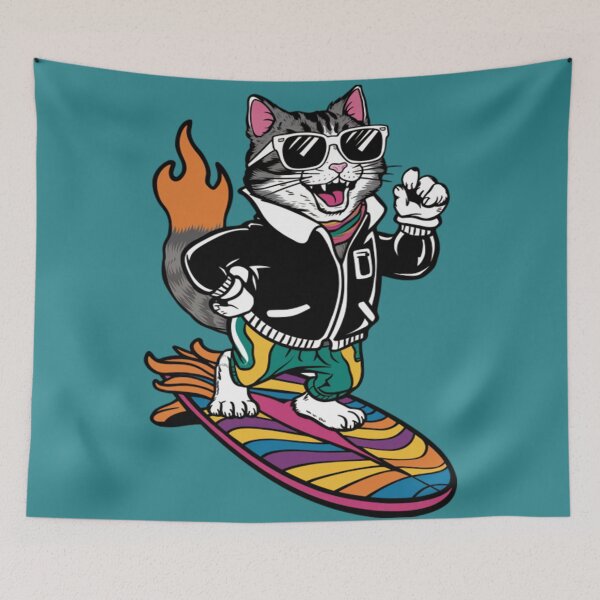 Item preview, Surfer Cat designed and sold by ArtistryAve.