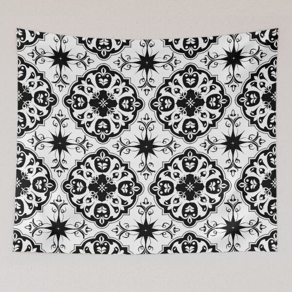 Item preview, Monochrome Spanish Flourish Tile Pattern designed and sold by VoyteksDesigns.