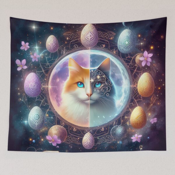 Item preview, Easter cat with eggs fantasy Easter  designed and sold by Expressions-Sel.