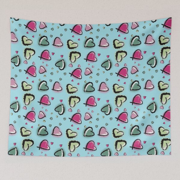 Item preview, Graffiti heart patter transparent background designed and sold by TheMuddyCatCo.