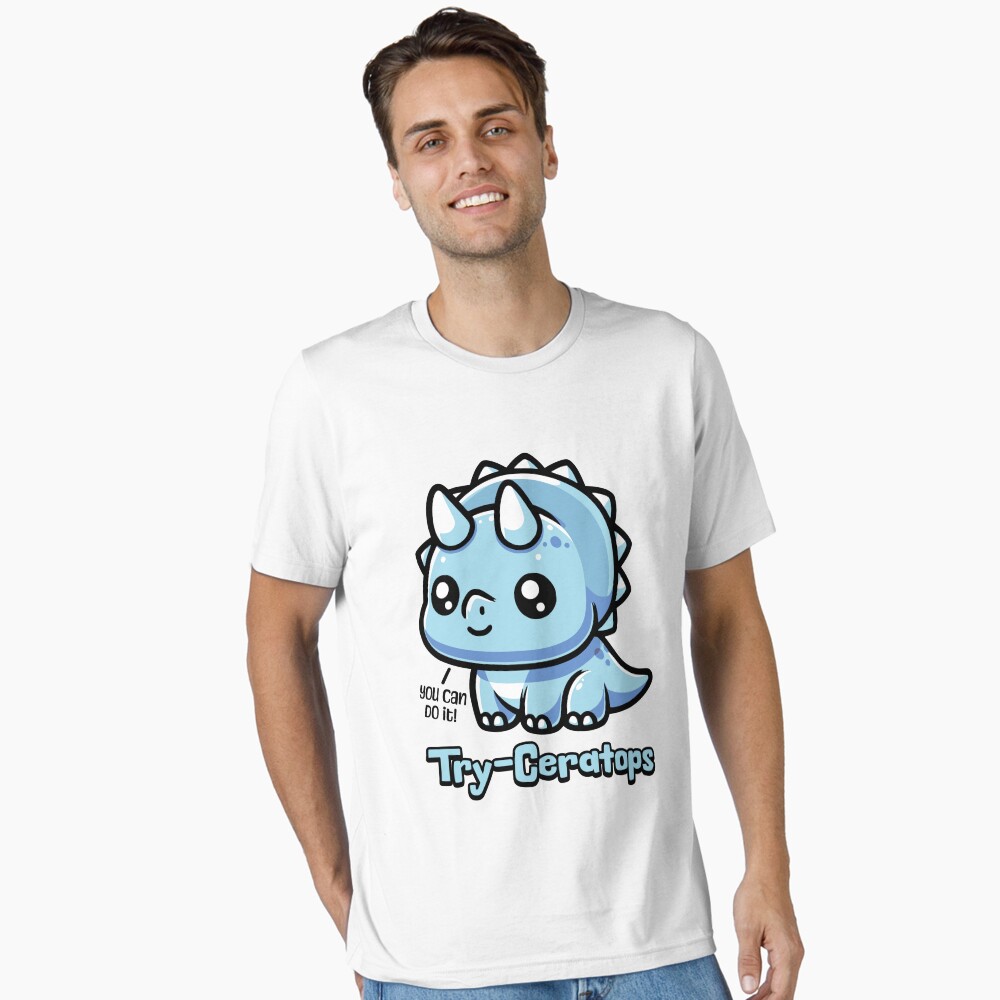 Try-Ceratops! Cute Triceratops Pun Poster
