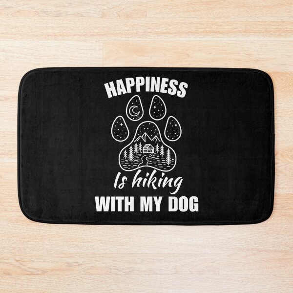 Item preview, Happiness is hiking with my dog, hiking with my puppy, hiking dad or mom quote designed and sold by NBSStore.