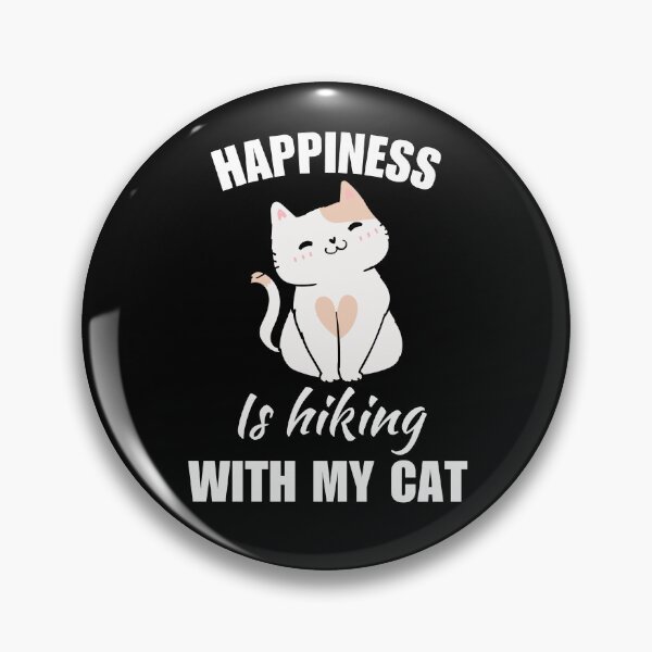 Item preview, Happiness is hiking with my cat, hiking dad or mom enthusiast fan quote designed and sold by NBSStore.