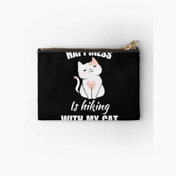 Item preview, Happiness is hiking with my cat, hiking dad or mom enthusiast fan quote designed and sold by NBSStore.