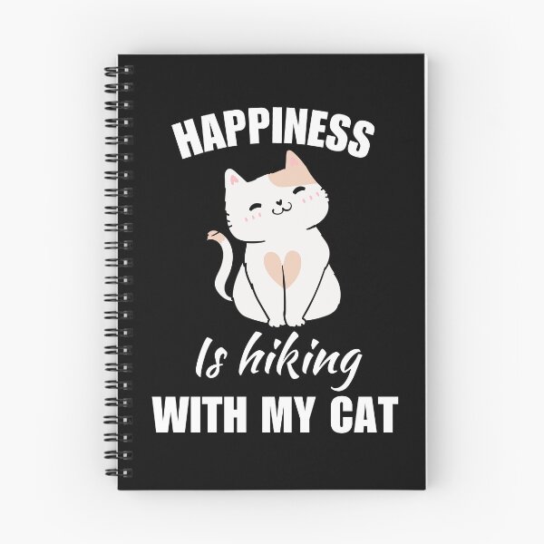 Item preview, Happiness is hiking with my cat, hiking dad or mom enthusiast fan quote designed and sold by NBSStore.