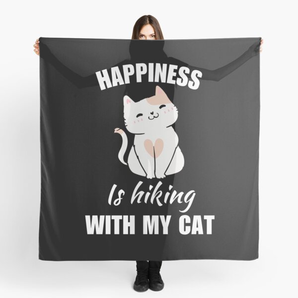 Item preview, Happiness is hiking with my cat, hiking dad or mom enthusiast fan quote designed and sold by NBSStore.