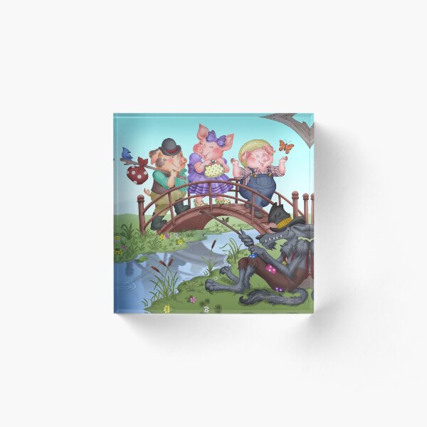 Three Little Pigs Acrylic Block