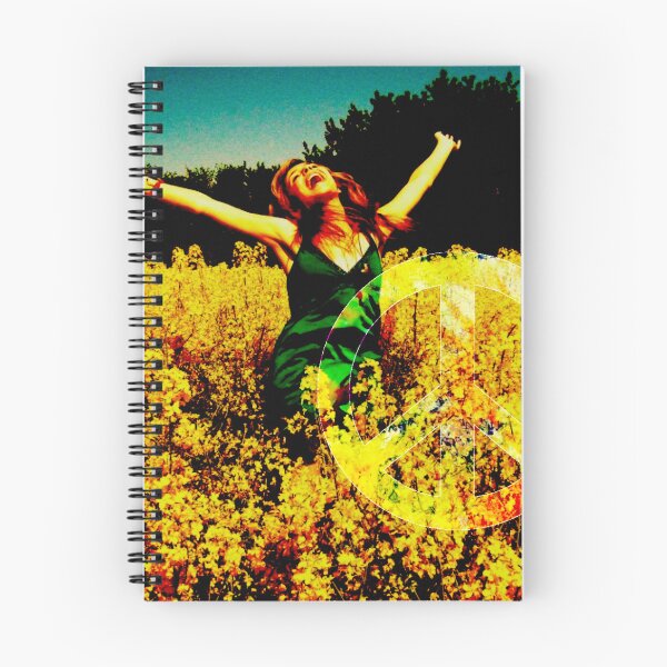 Item preview, a hippie woman jumping in the field designed and sold by bernhagen.