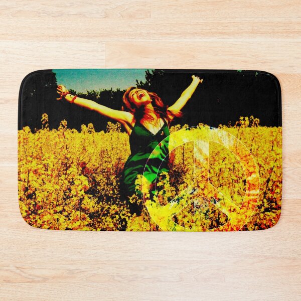 Item preview, a hippie woman jumping in the field designed and sold by bernhagen.