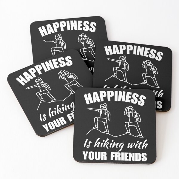 Item preview, Happiness is hiking with your friends, awesome family squad or team hiking community quote sayings designed and sold by NBSStore.