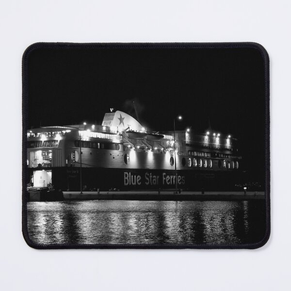 Item preview, Ferry at night, Kos Town, monochrome designed and sold by paulboizot.
