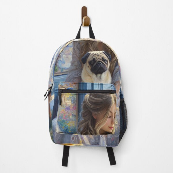 Item preview, A girl with a pug by the window designed and sold by aleksandr13.