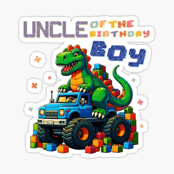 Item preview, Uncle birthday boy monster truck Dinosaur Building Blocks designed and sold by MTRBSK11.