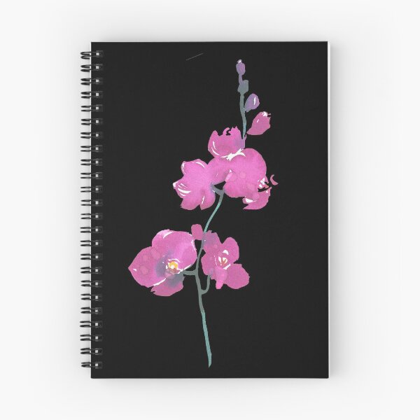 Item preview, Pink orchid watercolor on black designed and sold by Shauna Kenworthy.