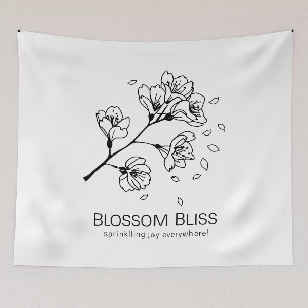 Item preview, Minimalist Black and White Cherry Blossom Art: Spreading Joy designed and sold by SplashTastic.