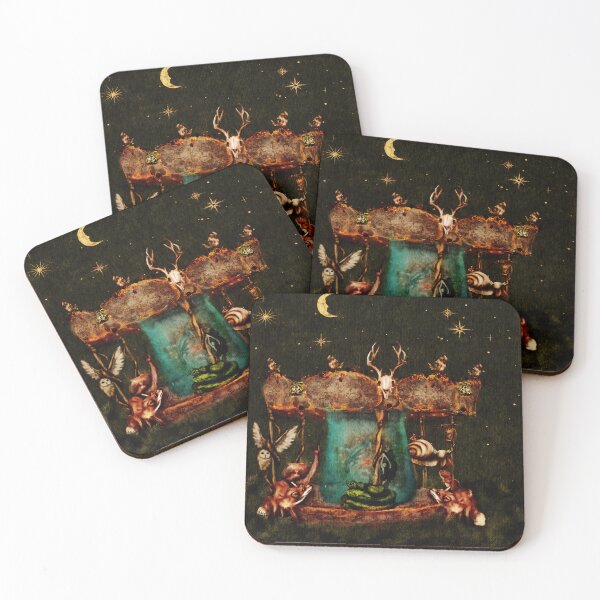 Item preview, Dark Academia Aesthetic Art A Fantasy Watercolor Carousel  designed and sold by Monica Laipple.