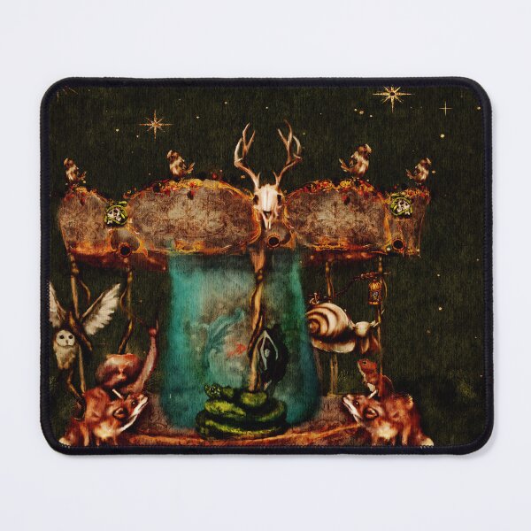 Item preview, Dark Academia Aesthetic Art A Fantasy Watercolor Carousel designed and sold by Monica Laipple.