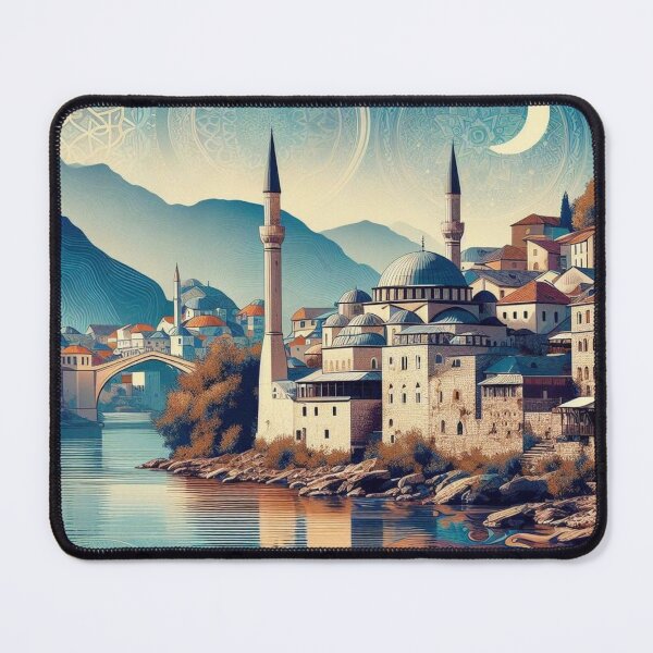 Item preview, Mostar City | Bosnia | Muslima | Mosque | Historical designed and sold by SpeckbarbiiArts.