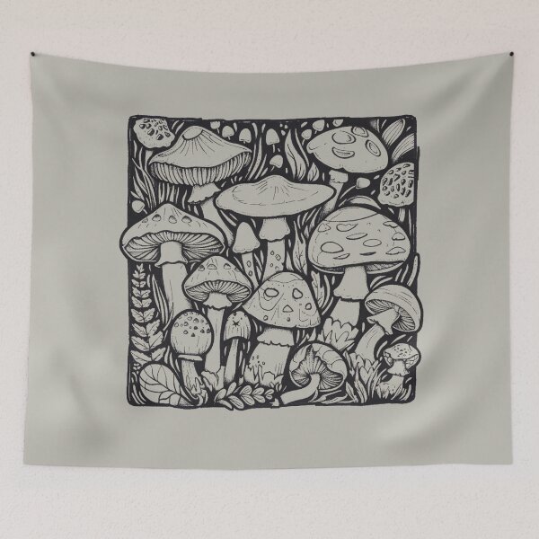 Item preview, Mushroom Doodle Art designed and sold by SociallyRemoved.