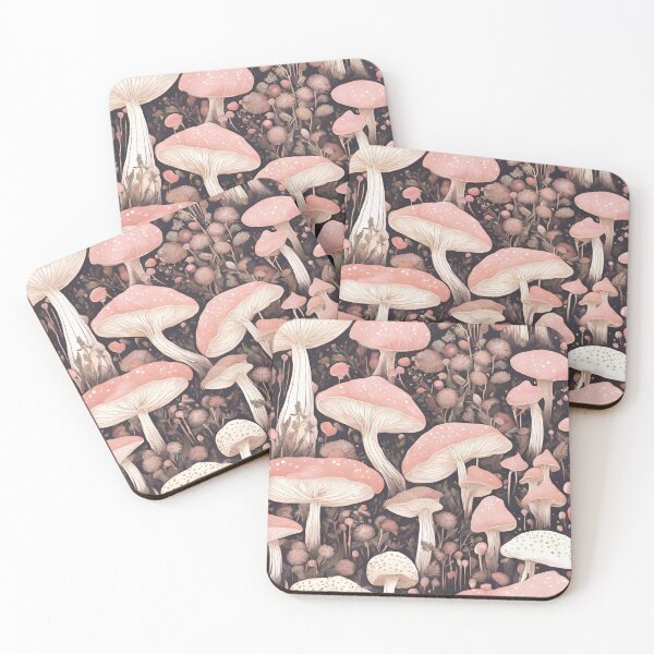 Item preview, Forest of pink mushrooms  designed and sold by coguflores.
